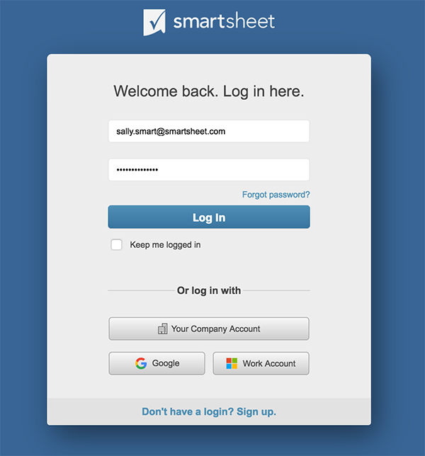 Sign In and Sign Out of Smartsheet Smartsheet Learning