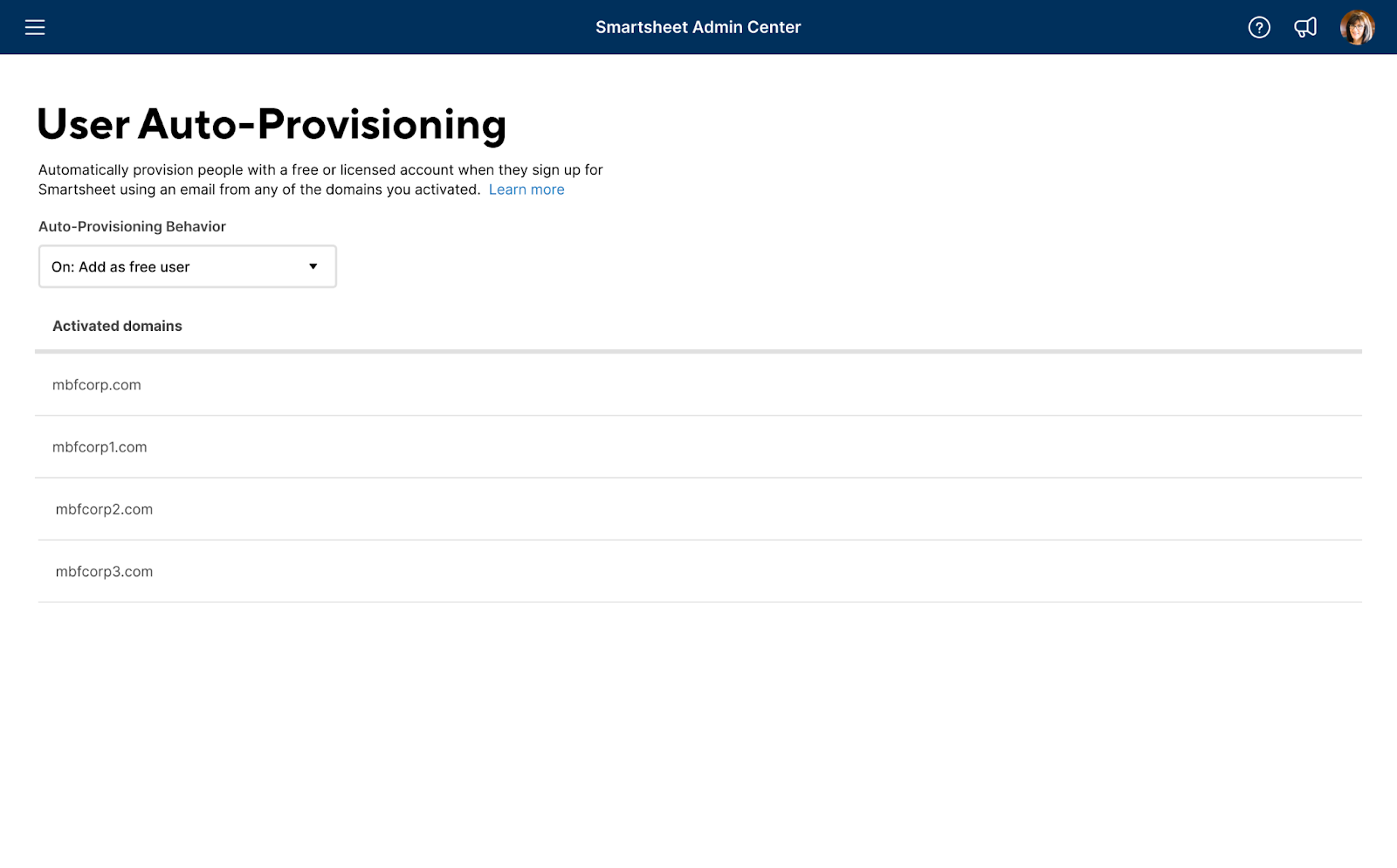 L’immagine mostra la schermata del provisioning automatico degli utenti (UAP).
