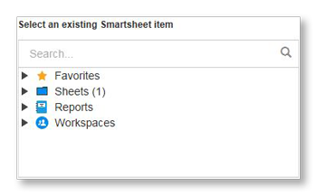 Selector de elementos de Smartsheet