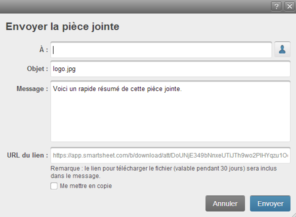 Pièces jointes à un email et discussions  Articles d’aide Smartsheet