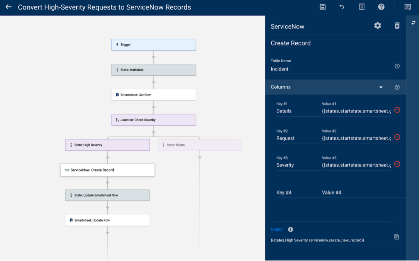 Convert High-Severity Requests to ServiceNow Records