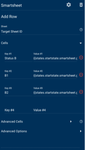 Sample of the Add Row module