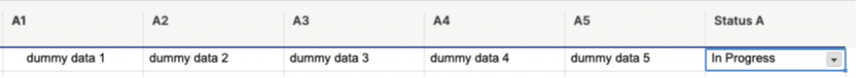 Sample of the source sheet 