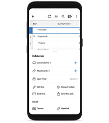 Grid and Gantt view in Smartsheet for Android