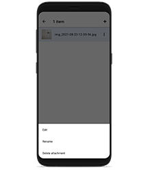 Attachments menu options in Smartsheet for Android