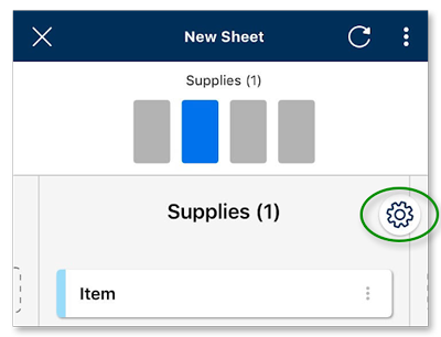 ícono del engranaje de la configuración de la visualización