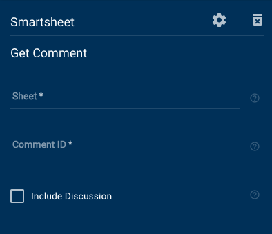 Get Comment in Smartsheet