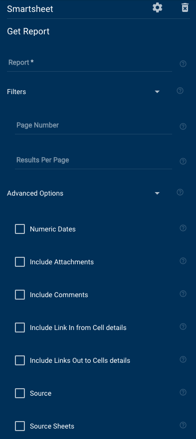 レポートの取得 Smartsheet