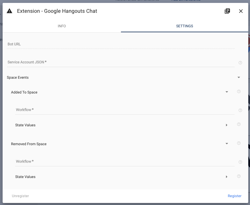 Integración de Google Hangouts Chat