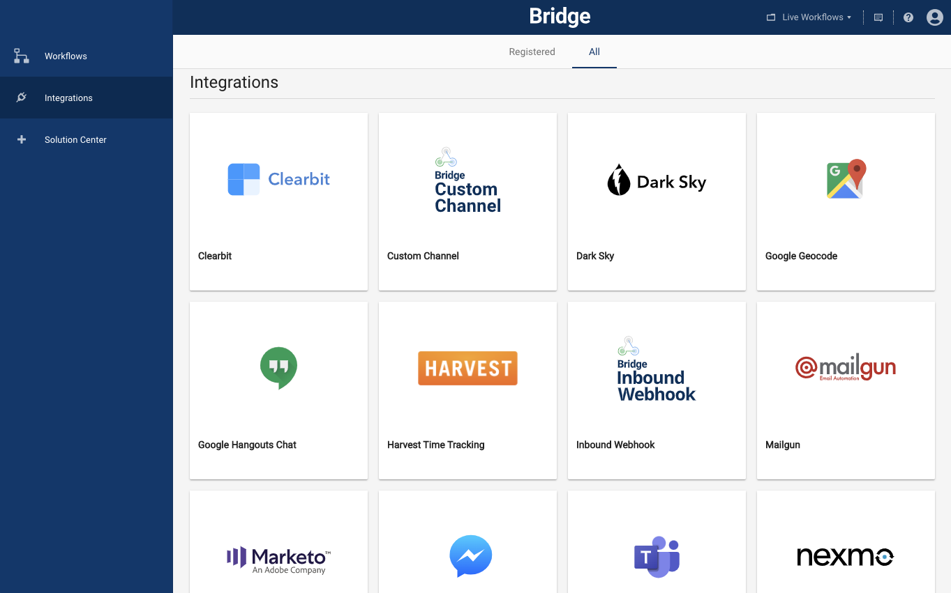 Integration Page for Bridge