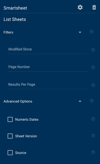 List Sheets in Smartsheet