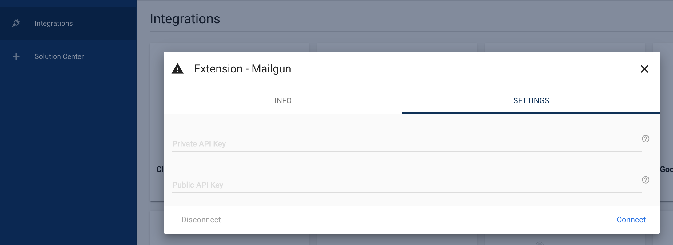 Adding the Mailgun Integration