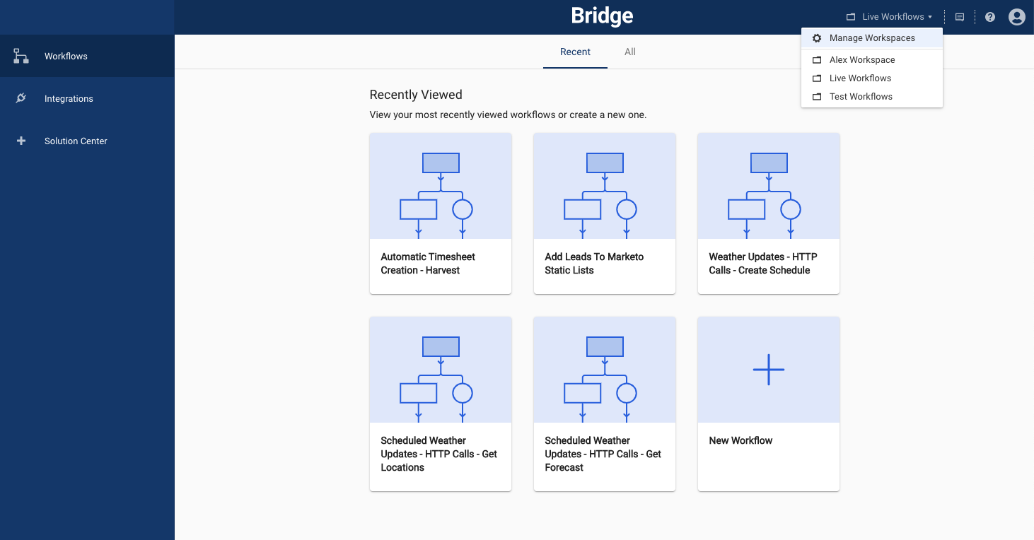 Manage Workspaces