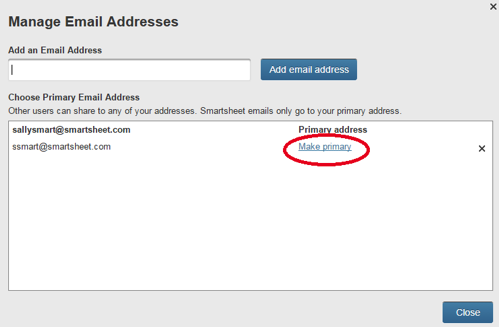 Gerenciar endereços de e-mail