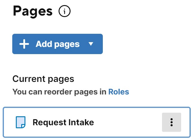 Pages section