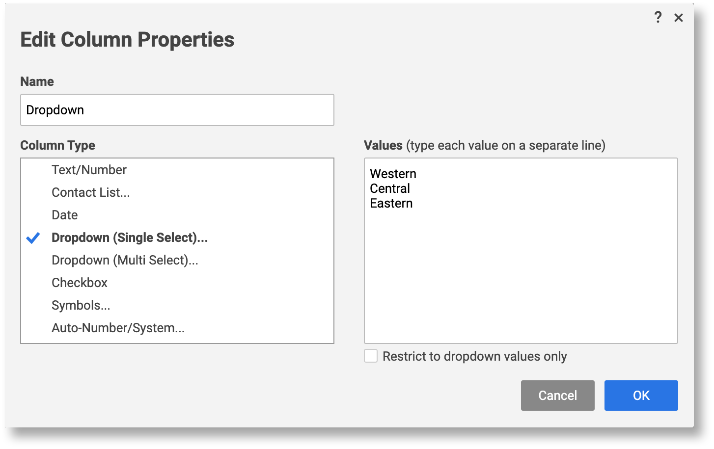 Maintain Consistency In Data Collection With Dropdown Columns Smartsheet Learning Center