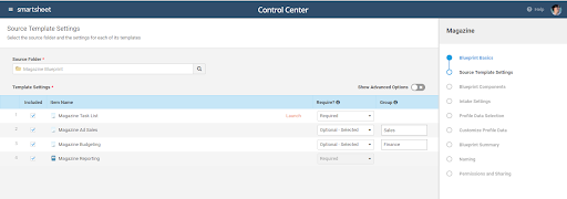 Smartsheet Control Center: Criar um Blueprint | Artigos de ajuda do  Smartsheet