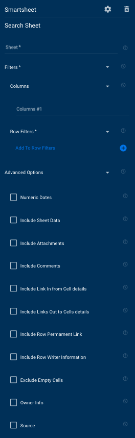 Module Smartsheet Search Sheet