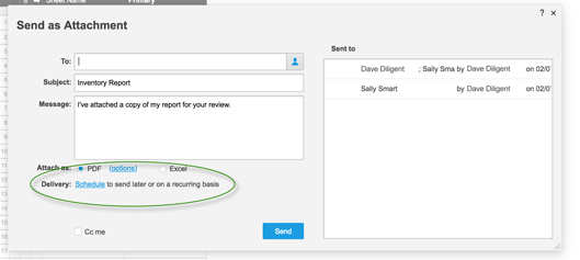 schedule email to send reports recurring