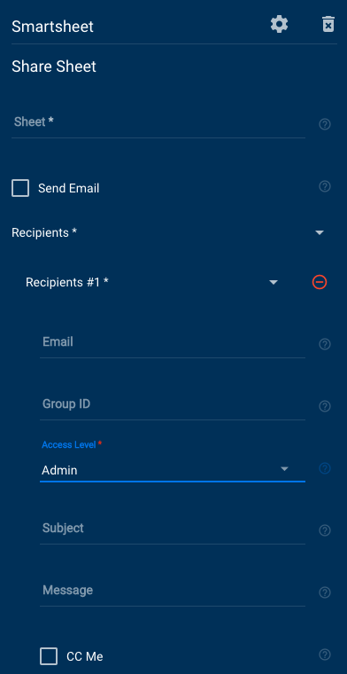 Share Sheet in Smartsheet