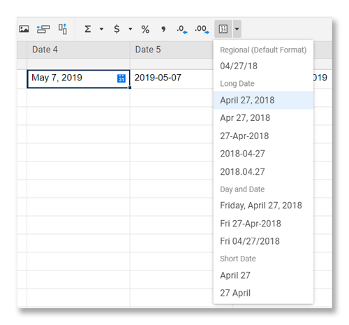 date formats