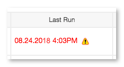 Last run error.