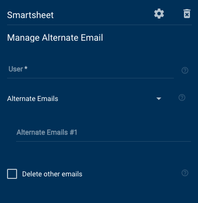 Manage Alternate Email Smartsheet