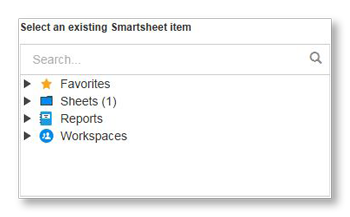 Seletor de item do Smartsheet