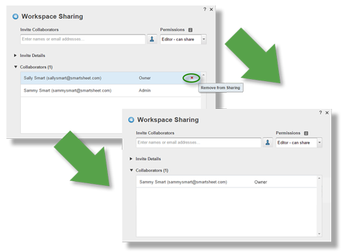 Transfer Ownership Of A Workspace Smartsheet Learning Center