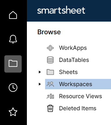 Top right corner of the screen; workspaces icon and navigation are highlighted.