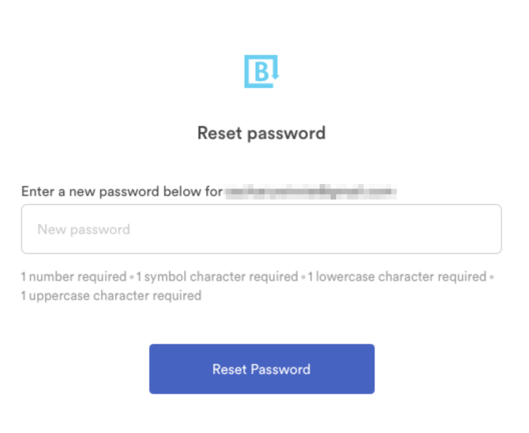 This image shows the reset password module. 