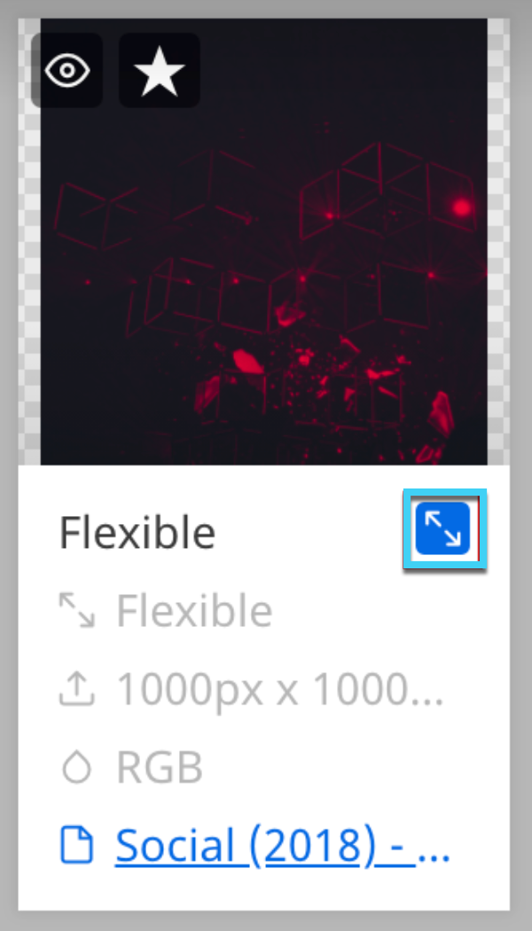 This image shows the flexible template icon found on certain templates. 