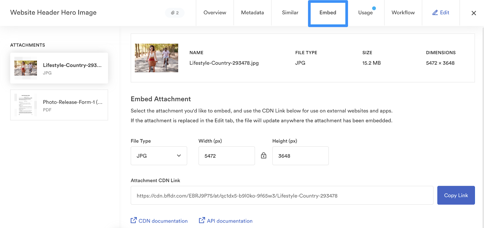 Embed assets with Smart CDN